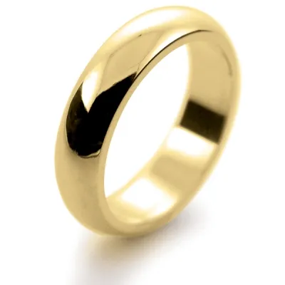 D Shaped Heavy - 5mm (DSH5Y) Yellow Gold Wedding Ring
